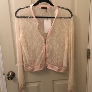 Zara basic lace cover up jacket